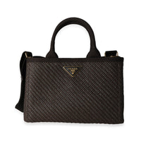 Prada Brown Paglia & Canapa Shopping Tote