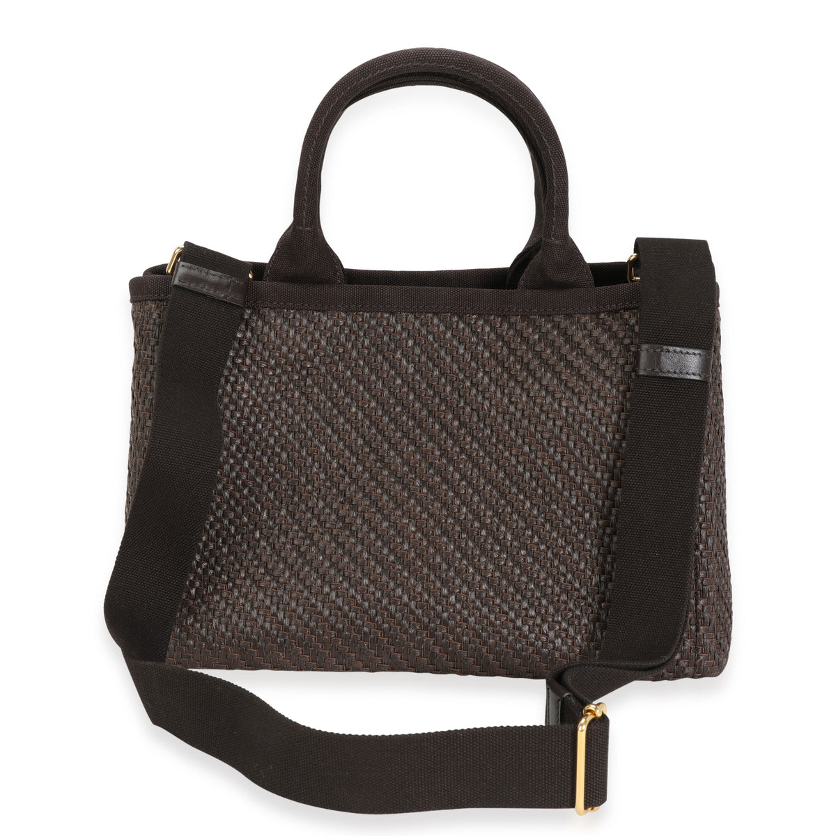 Prada Brown Paglia & Canapa Shopping Tote