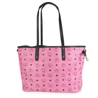 MCM Pink Visetos Coated Canvas Reversible Liz Tote