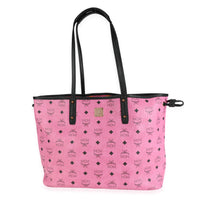 MCM Pink Visetos Coated Canvas Reversible Liz Tote