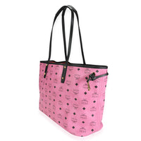 MCM Pink Visetos Coated Canvas Reversible Liz Tote