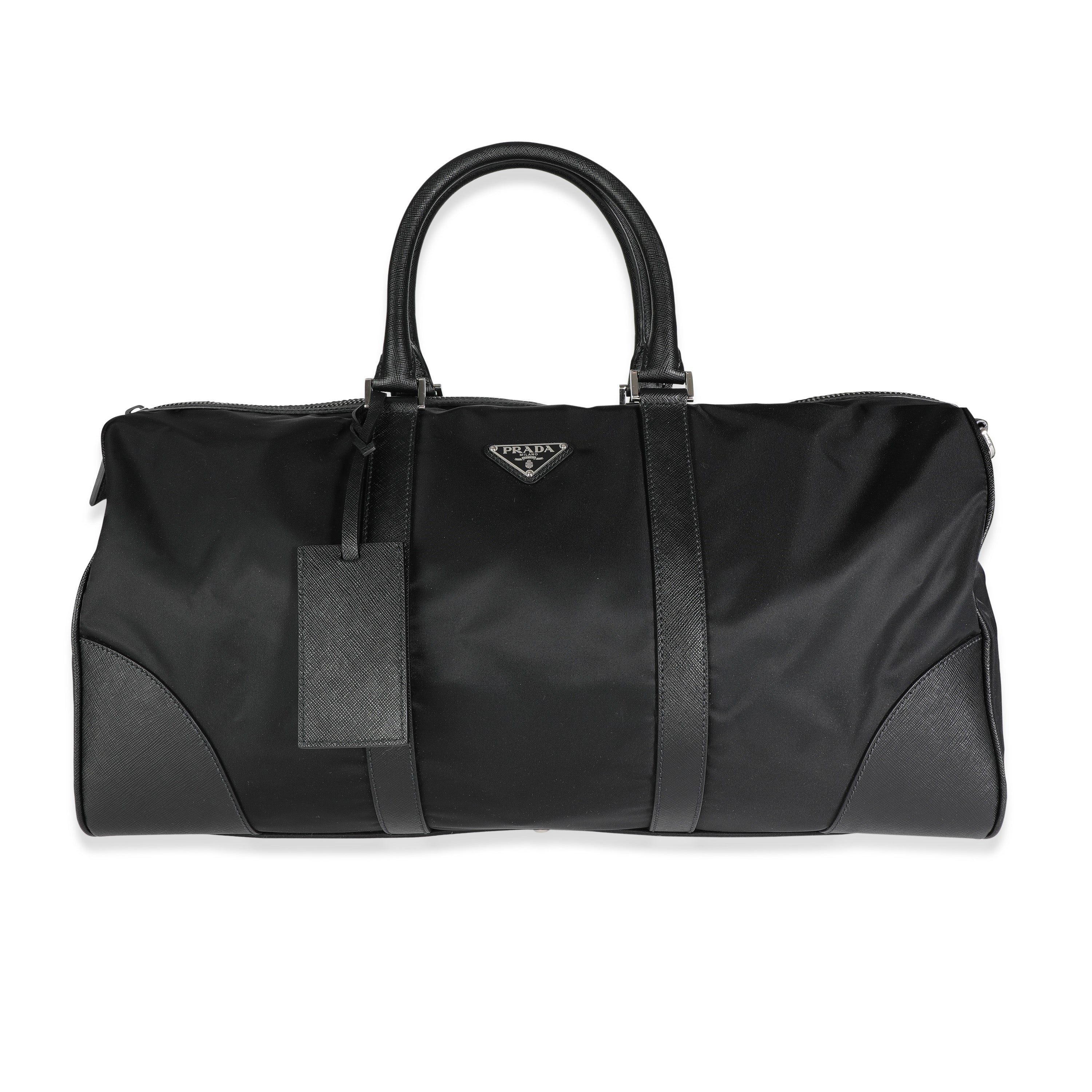 Prada leather shop duffle bag