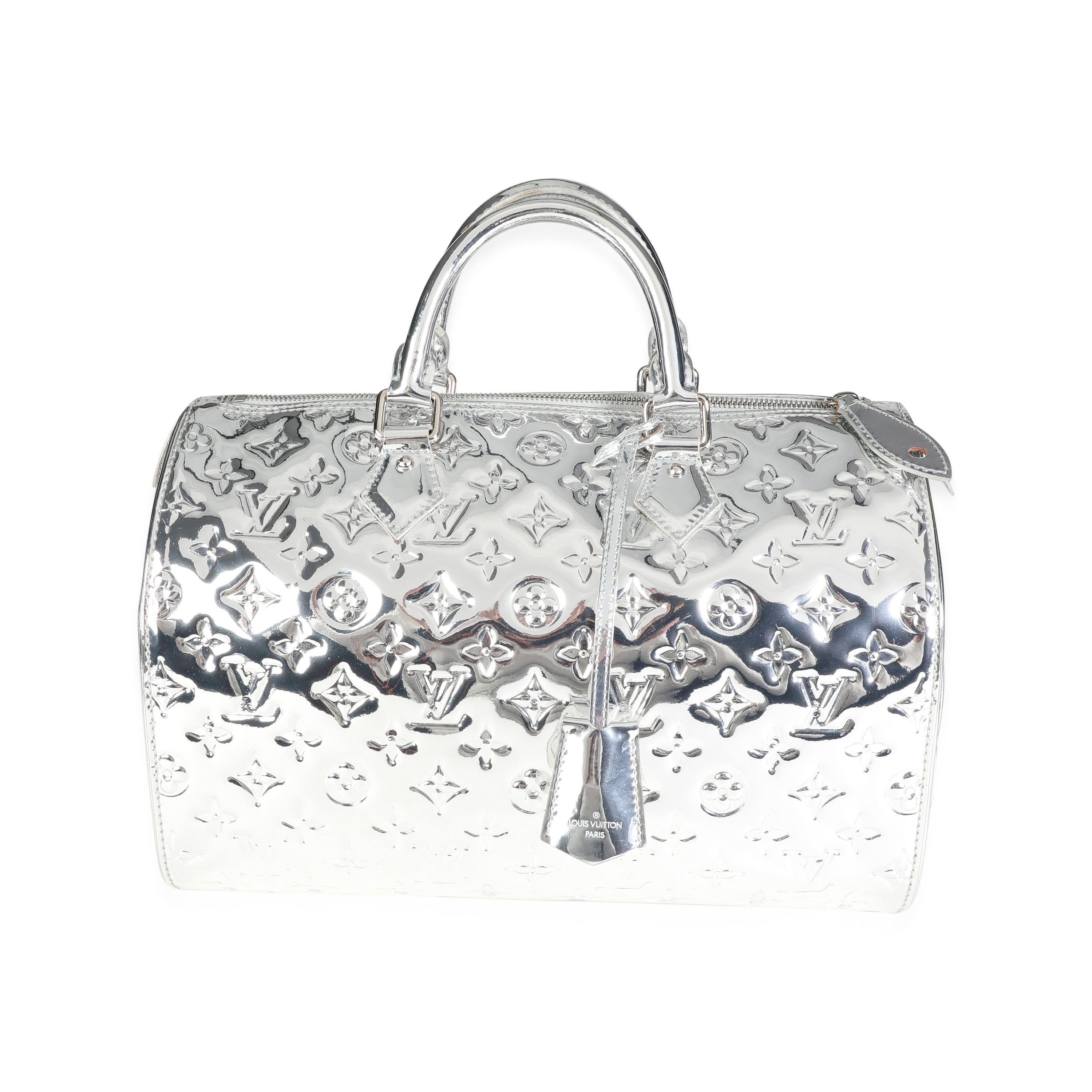 FWRD Renew Louis Vuitton 2008 Speedy 35 Monogram Mirror Bag in Silver