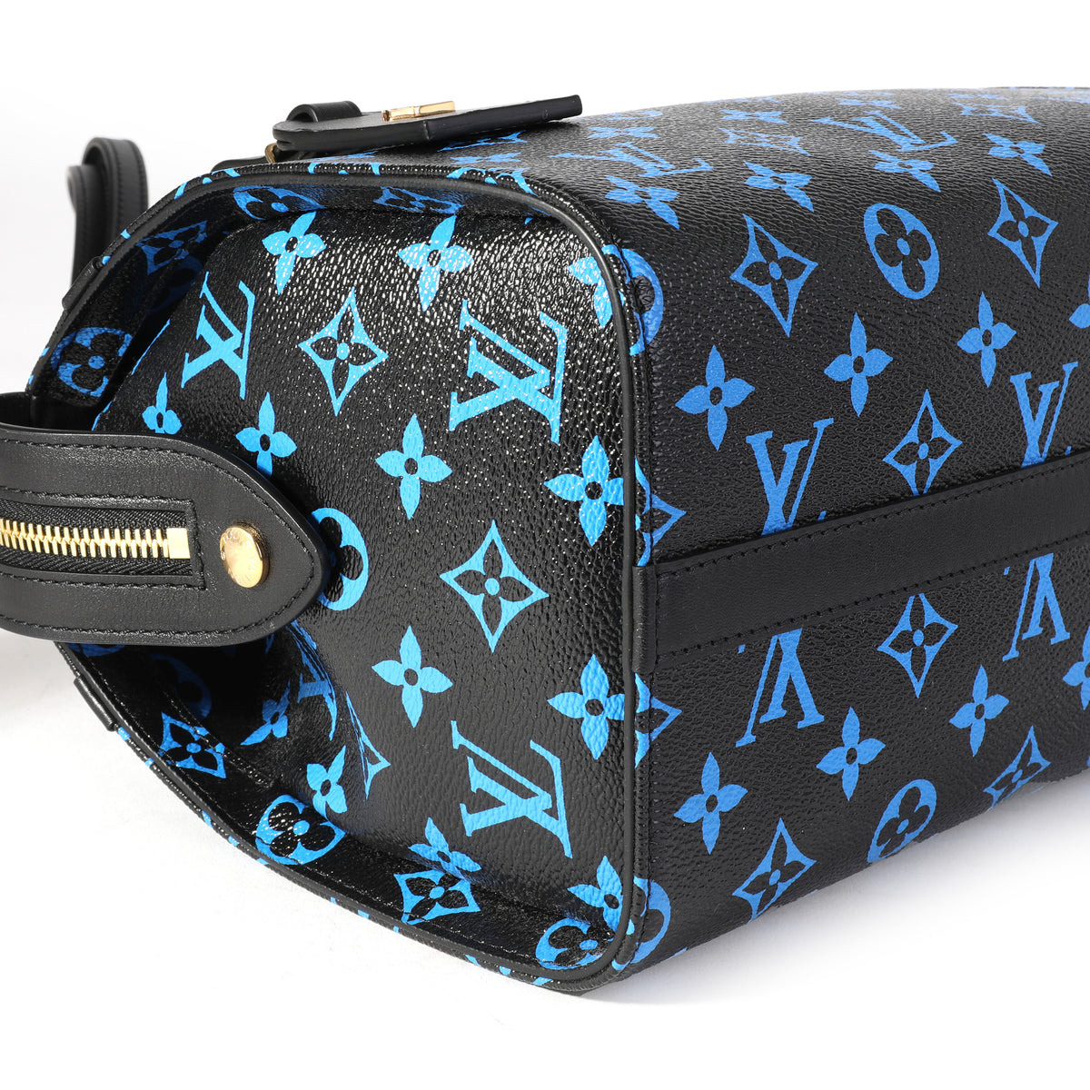 Louis Vuitton Black & Blue Monogram Canvas and Navy Leather Amazon Speedy PM | myGemma Louis Vuitton Black & Blue Monogram Canvas and Navy Leather Amazon Speedy PM | myGemma