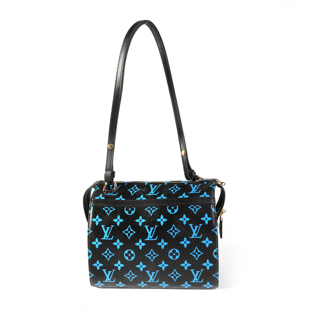 Like New) Louis Vuitton Black and Monogram Handbags Twilly Silk