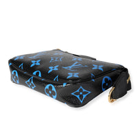 Louis Vuitton Black & Blue Monogram Canvas Mini Pochette Accessoires