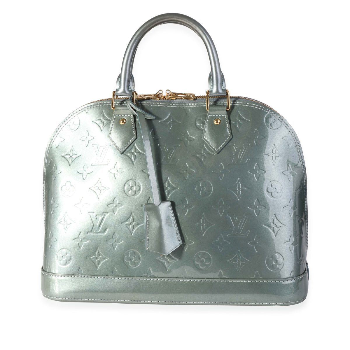Louis Vuitton Alma Monogram Vernis BB Givre in Patent Leather with