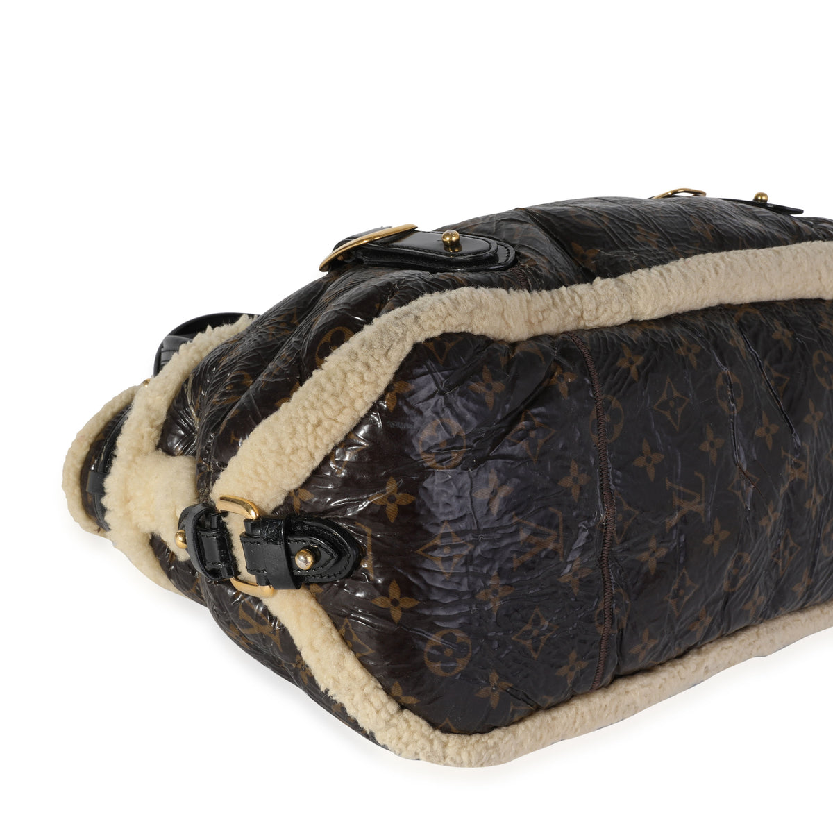 Louis Vuitton Limited Edition Vinyl Monogram Canvas & Shearling Thunder Sac