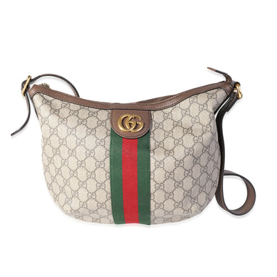 Gucci GG Supreme Web Ophidia Half Moon Shoulder Bag