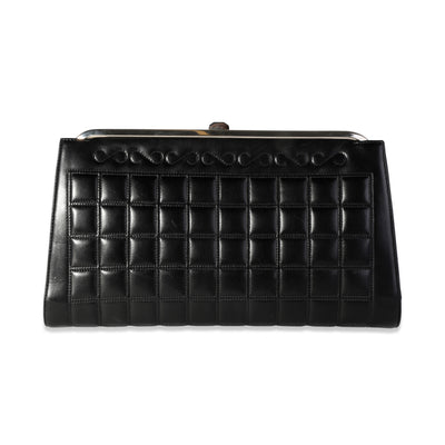 Chanel Black Quilted Lambskin Chocolate Bar Clutch