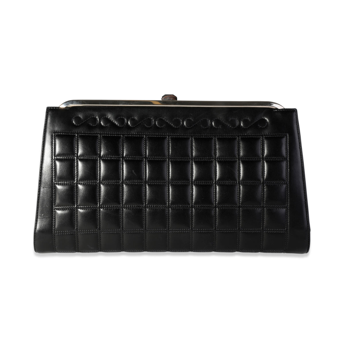 Chanel Black Quilted Lambskin Chocolate Bar Clutch