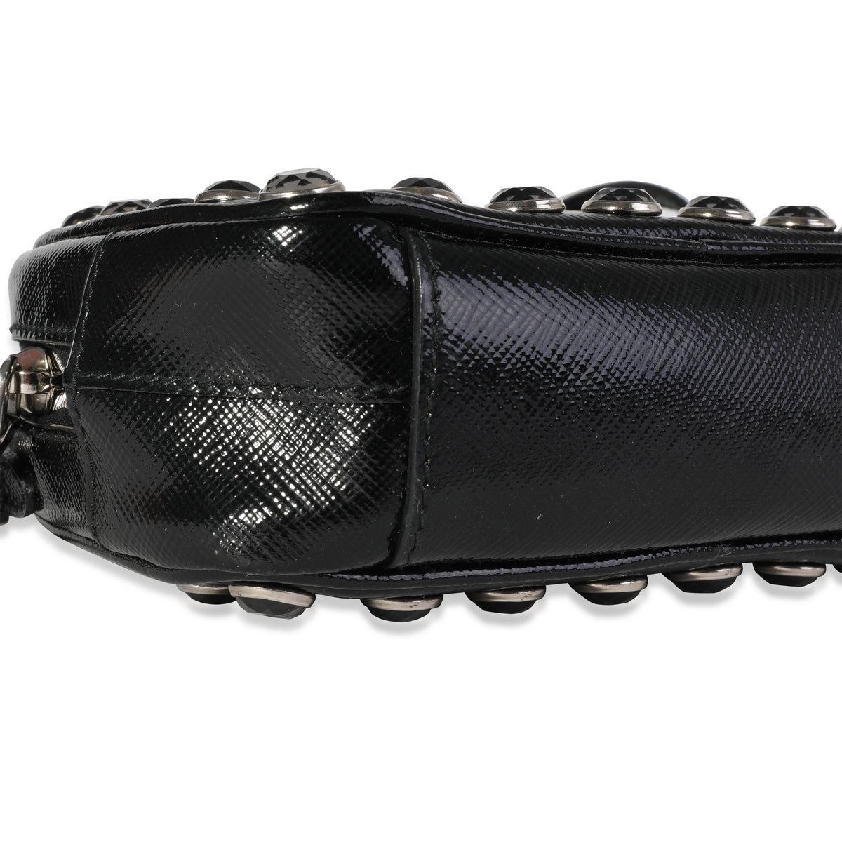 Prada - Black Patent Leather Chain Crossbody Mini