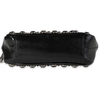 Prada Black Crystal-Embellished Patent Saffiano Leather Mini Camera Bag