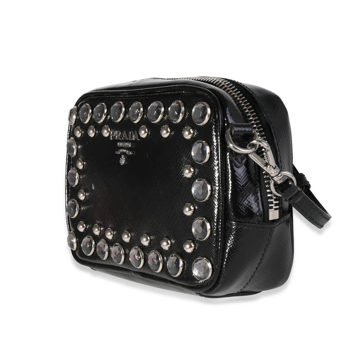Prada Camera Bag Embossed Leather Black