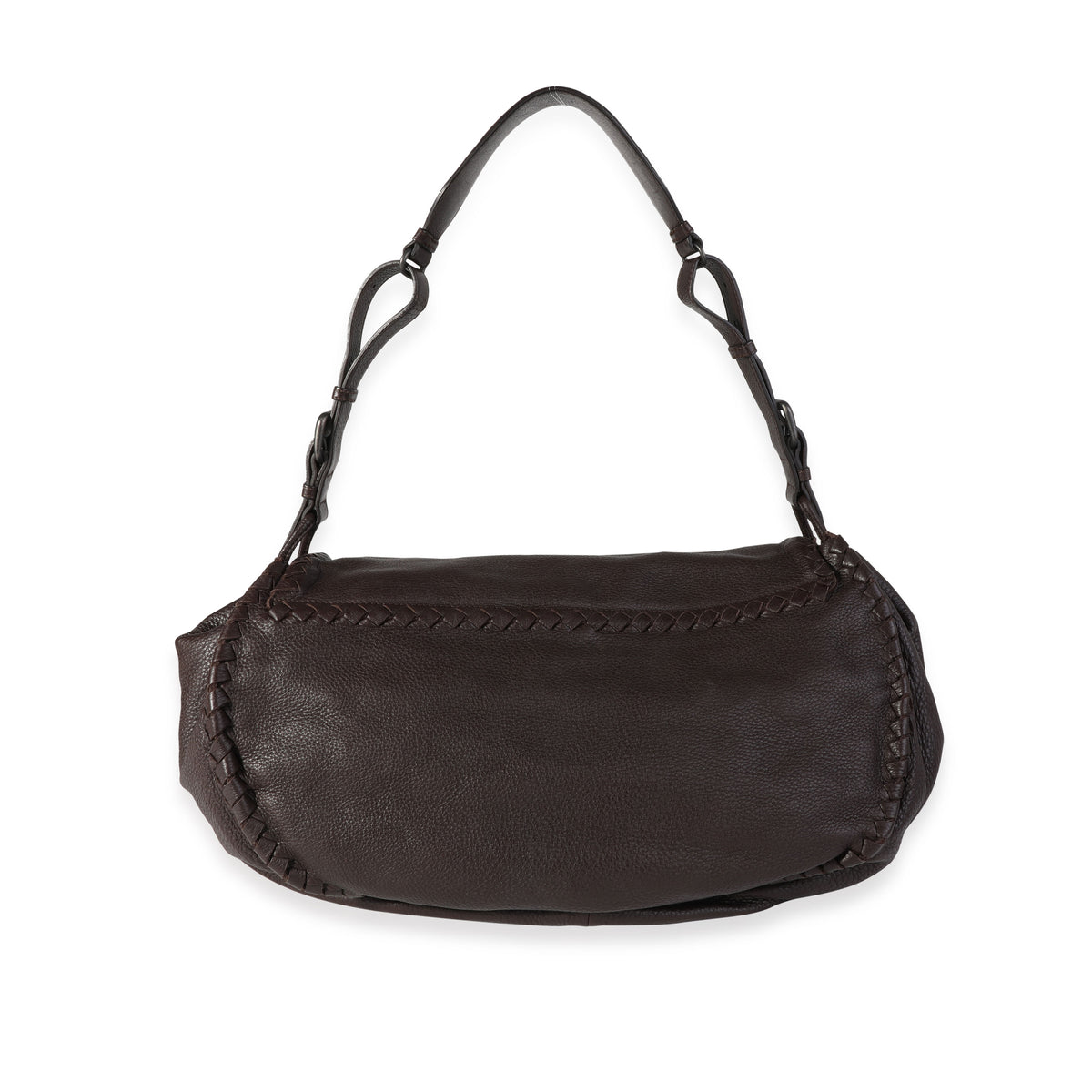 Bottega Veneta Brown Intrecciato-Trimmed Shoulder Bag
