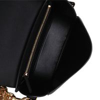 Versace Black Leather La Medusa Chain Shoulder Bag