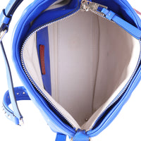 Valentino Blue Quilted Leather Candystud Shoulder Bag