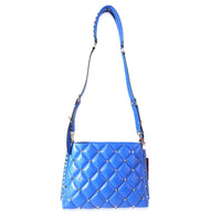 Valentino Blue Quilted Leather Candystud Shoulder Bag