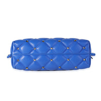 Valentino Blue Quilted Leather Candystud Shoulder Bag