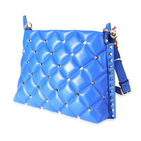 Valentino Blue Quilted Leather Candystud Shoulder Bag