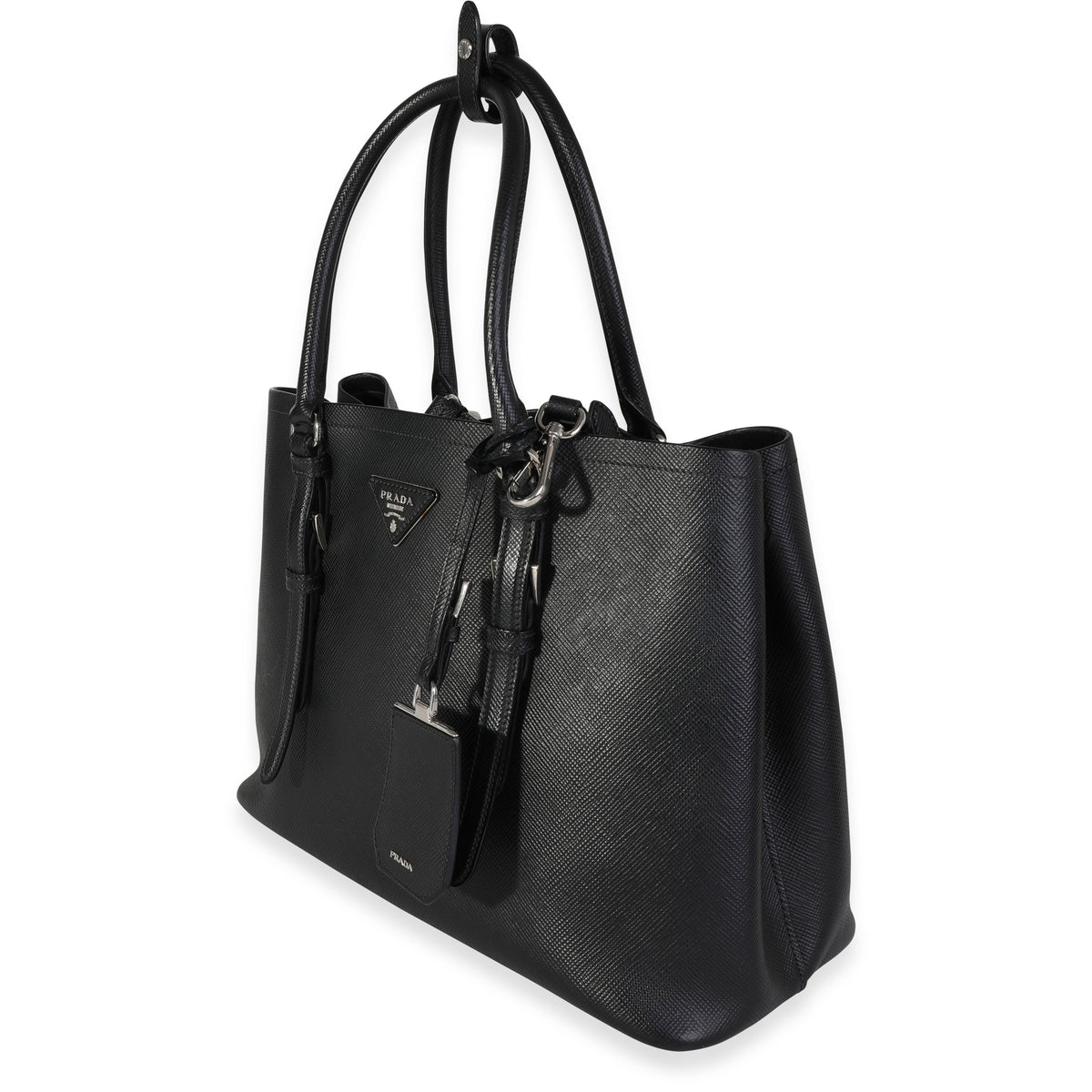 Prada Black Saffiano Cuir Double Bag