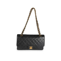 Chanel Black Quilted Caviar Medium Classic Double Flap Bag