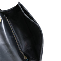 Salvatore Ferragamo Black Quilted Calfskin Large Gancini Flap Bag