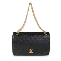 Chanel Vintage Black Quilted Lambskin Medium Double Flap