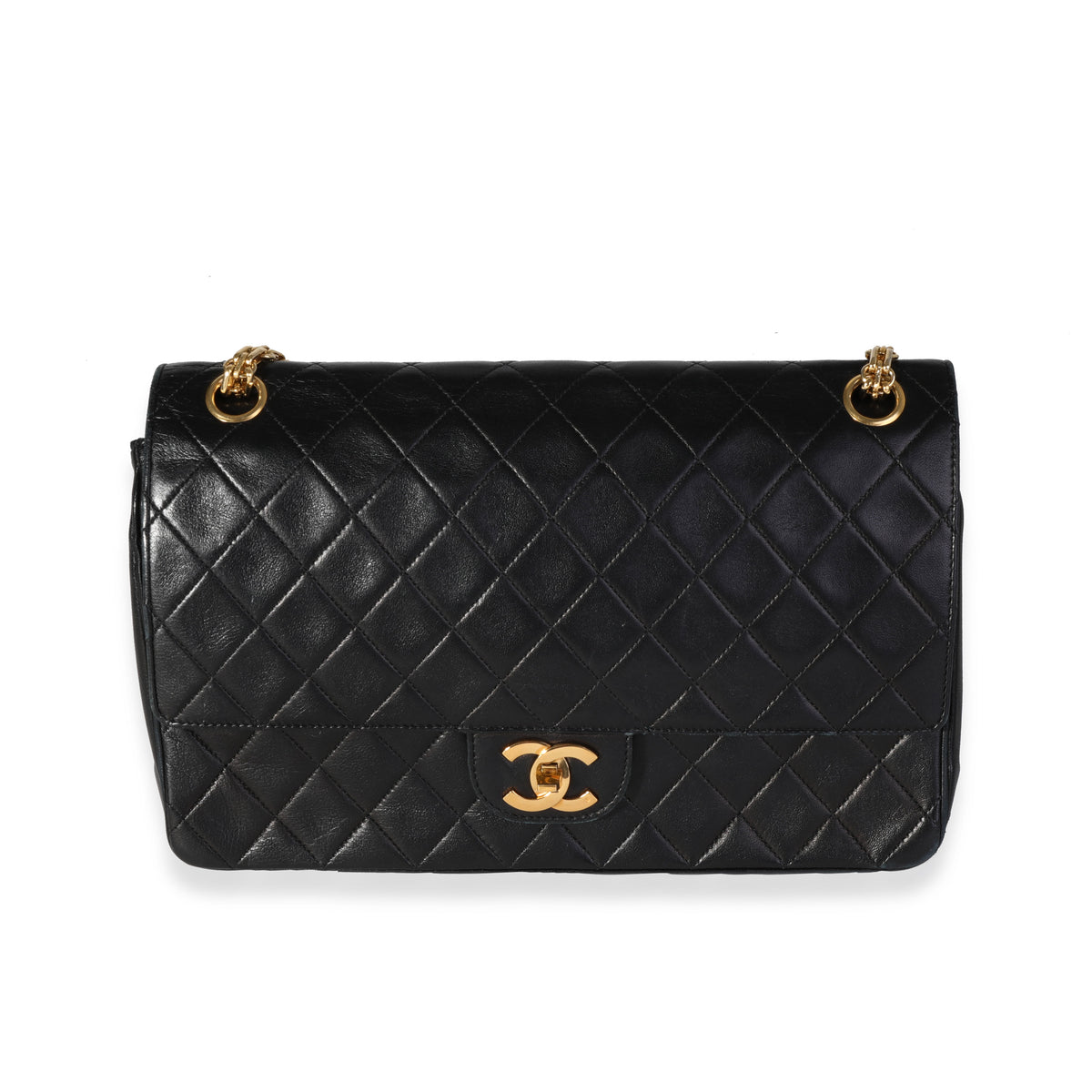 Chanel Small Classic Flap Charms Crossbody Bag Black Lambskin 22C 
