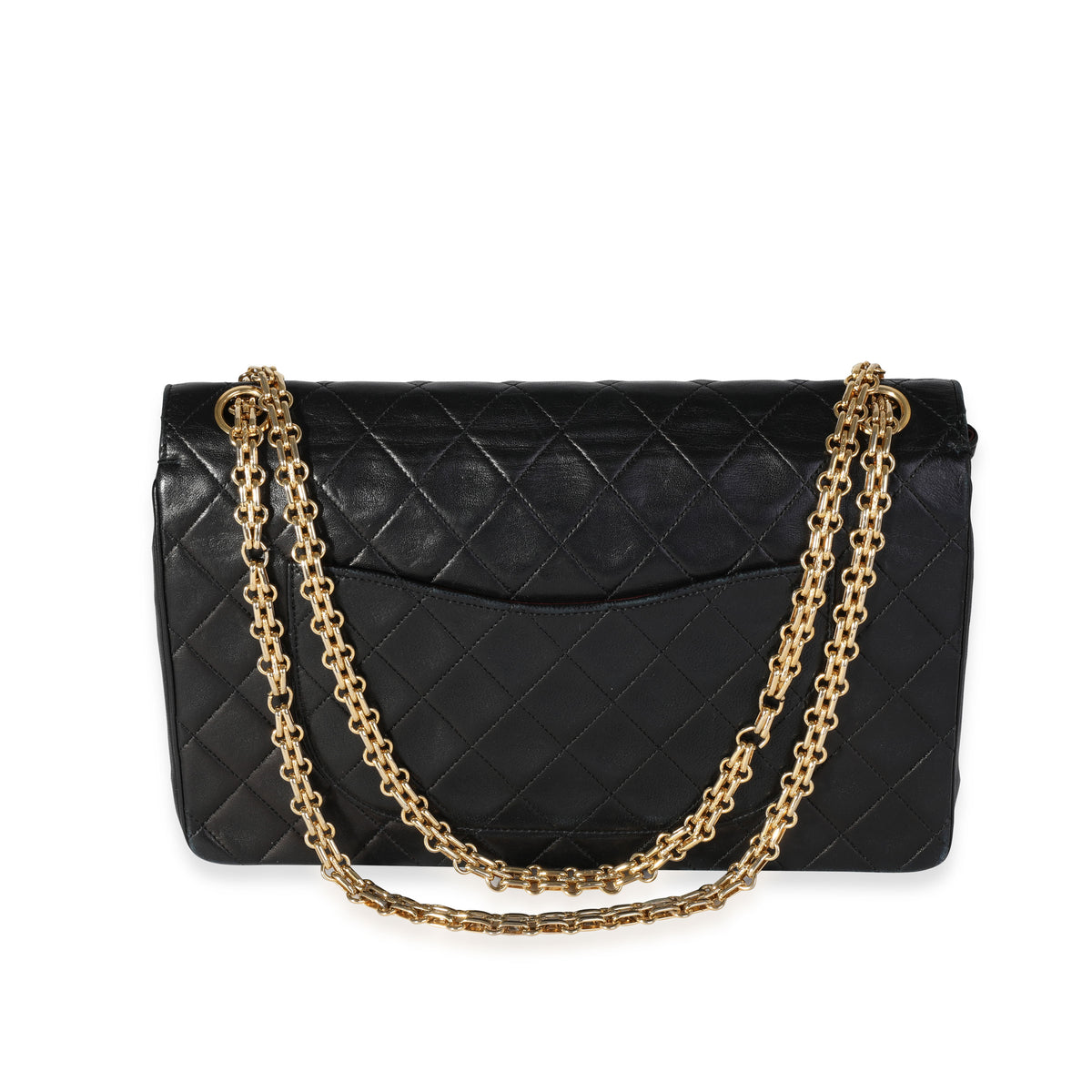 Chanel Vintage Black Quilted Lambskin Medium Double Flap