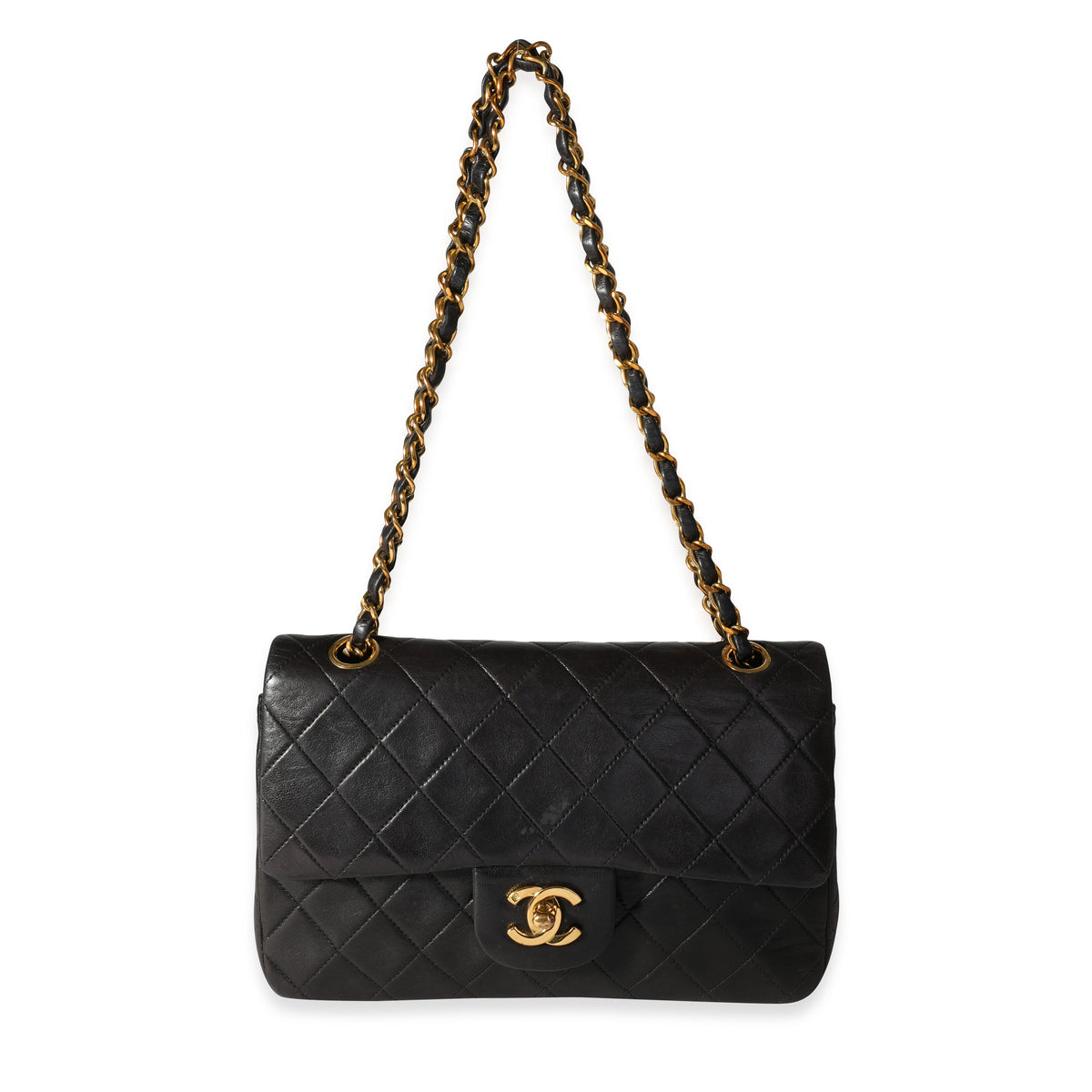 Chanel Vintage Black Quilted Lambskin Small Classic Double Flap Bag