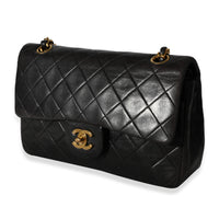 Chanel Vintage Black Quilted Lambskin Small Classic Double Flap Bag