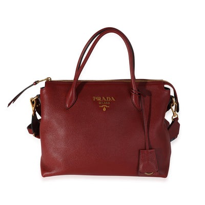 Prada Rubino Vitello Daino Convertible Satchel