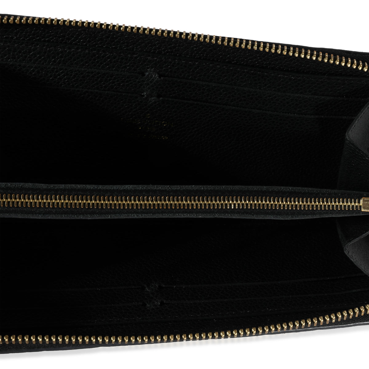Louis Vuitton Black Monogram Empreinte Leather Clémence Wallet ...