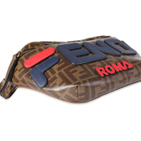 Fendi x Fila Brown, Blue, & Red Zucca Coated Canvas Mania Waist Bag