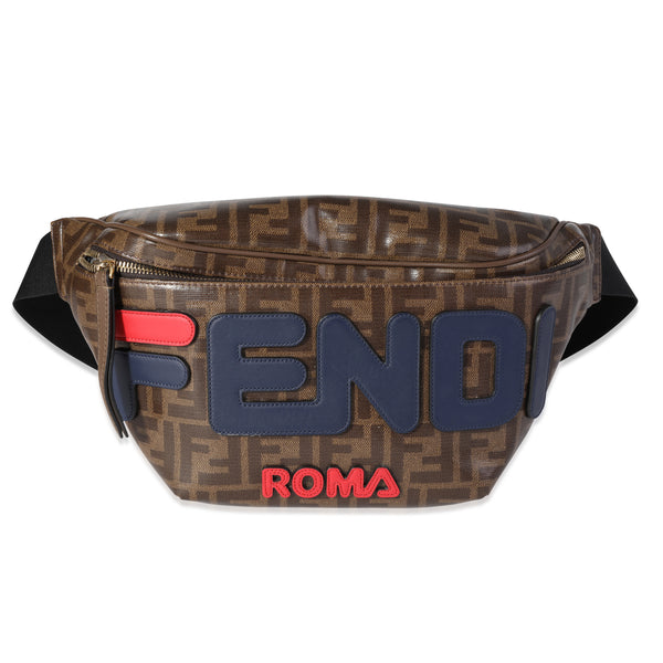 Fendi x Fila Brown, Blue, & Red Zucca Coated Canvas Mania Waist