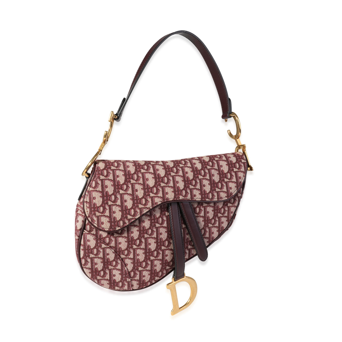 Dior Bordeaux Oblique Jacquard Saddle Bag