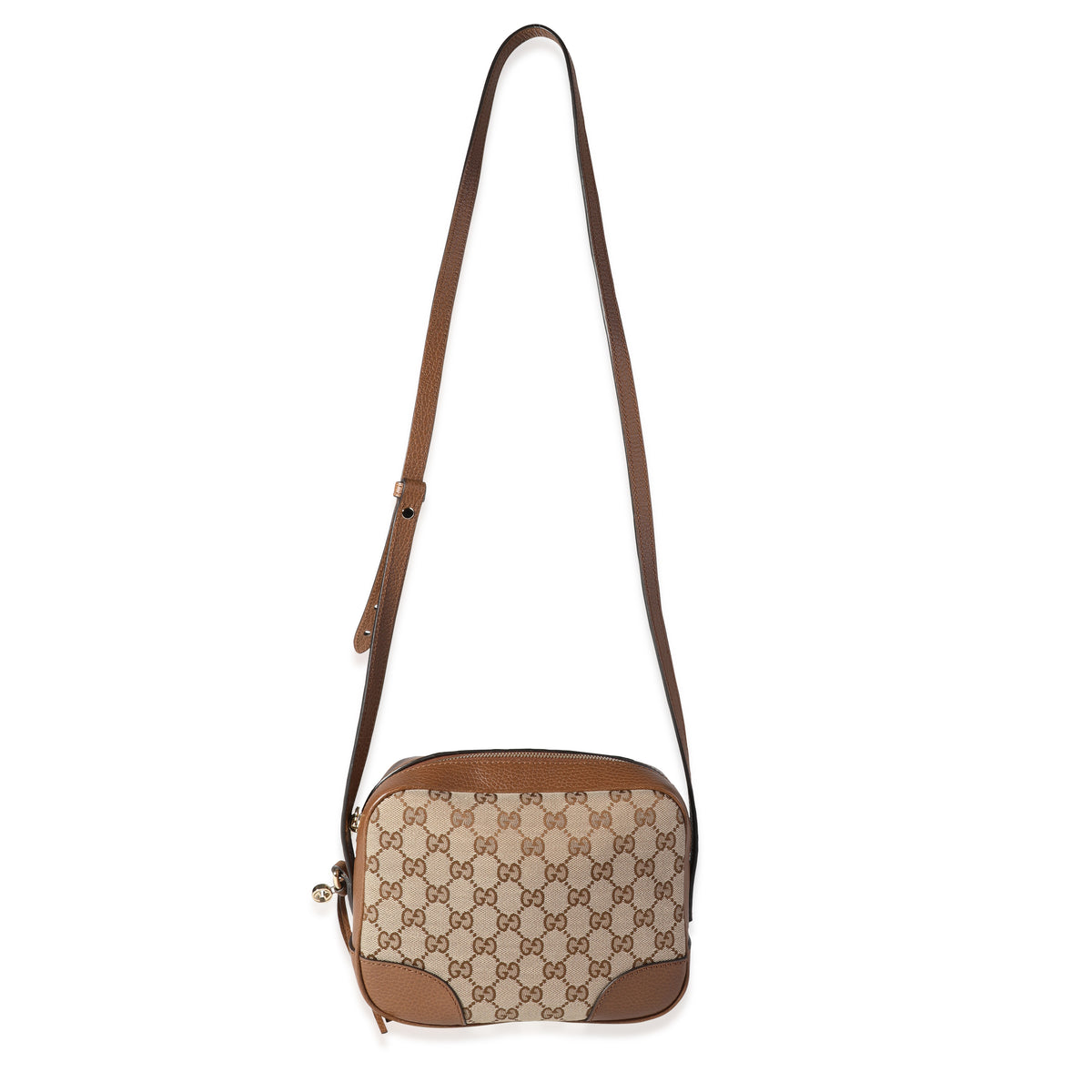 Gucci Brown GG Canvas & Brown Leather Mini Bree Messenger Bag