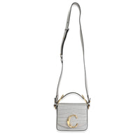 Chloé Gray Crocodile-Embossed Leather Mini C Bag