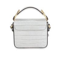 Chloé Gray Crocodile-Embossed Leather Mini C Bag