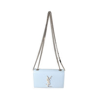 Saint Laurent Light Blue Grain De Poudre Leather Small Kate Crossbody