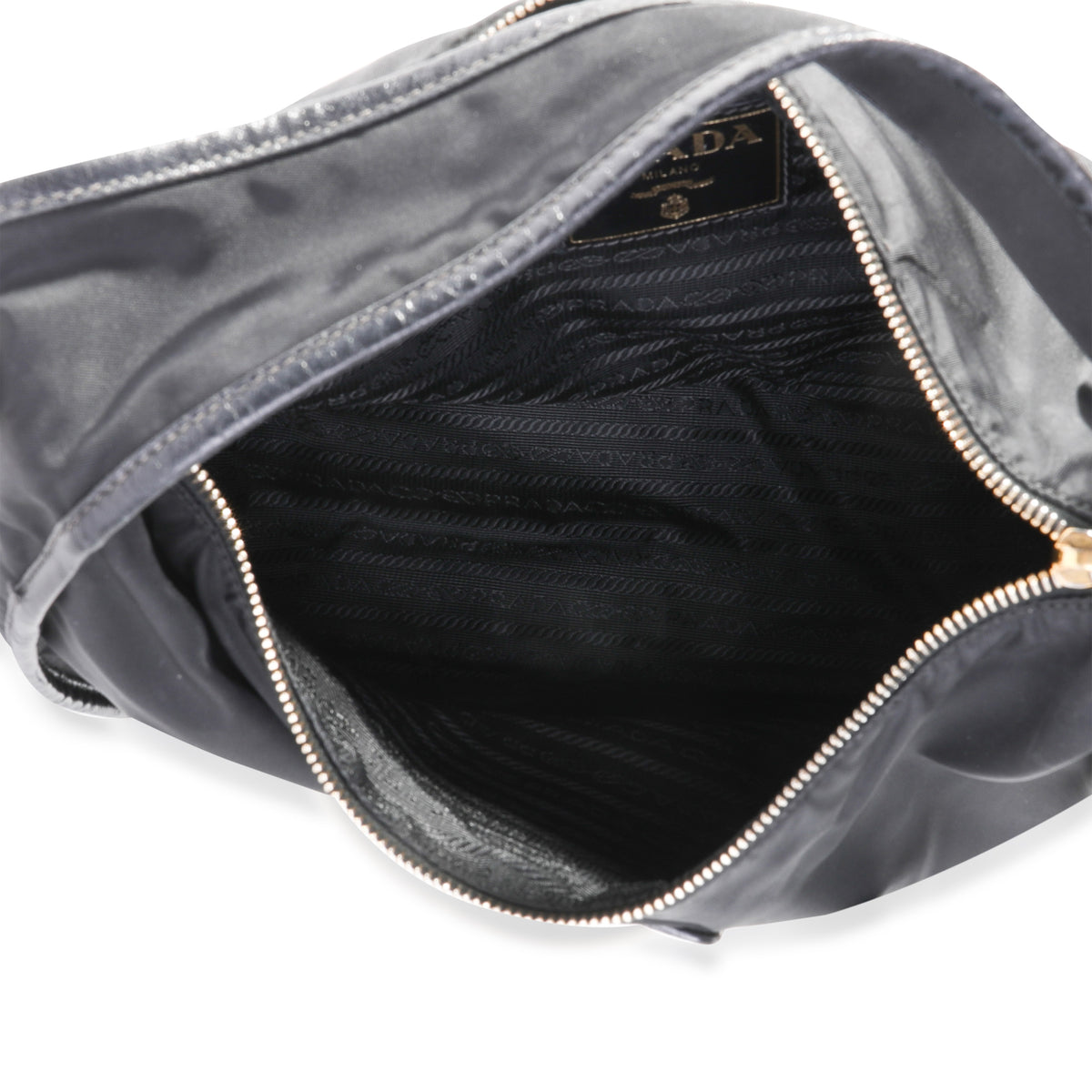 Prada Black Tessuto Nylon & Saffiano Leather Hobo