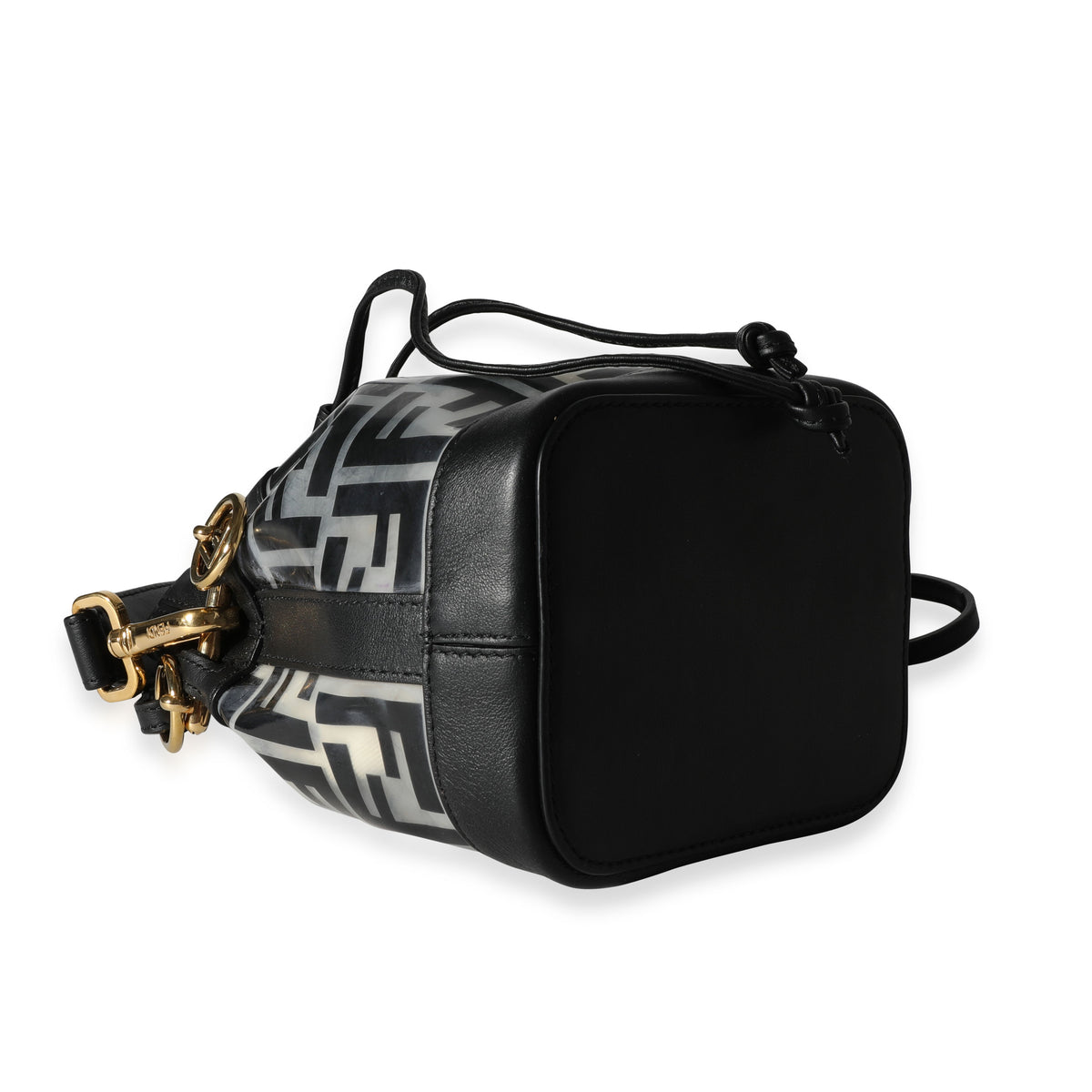 Fendi Black Zucca Pvc and Leather Mini Mon Tresor Drawstring Bucket Bag  Fendi