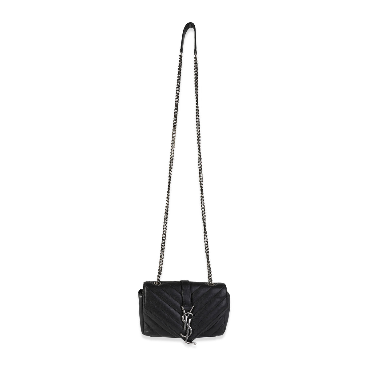 Saint Laurent Black Matelassé Leather Baby Chain Bag