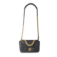 Chanel Black & Charcoal Boucle Medium Chanel 19 Flap Bag