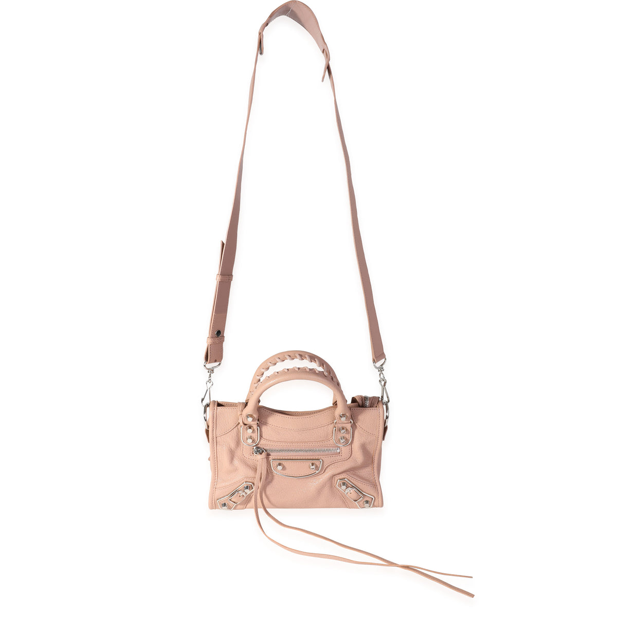 Balenciaga Rose des Sables beige leather 'Papier A4 Zip-Around' Tote Bag