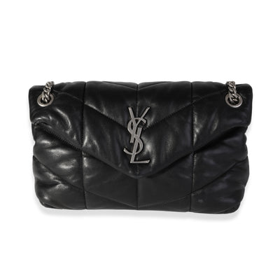 Saint Laurent Black Quilted Lambskin Small Loulou Puffer Bag