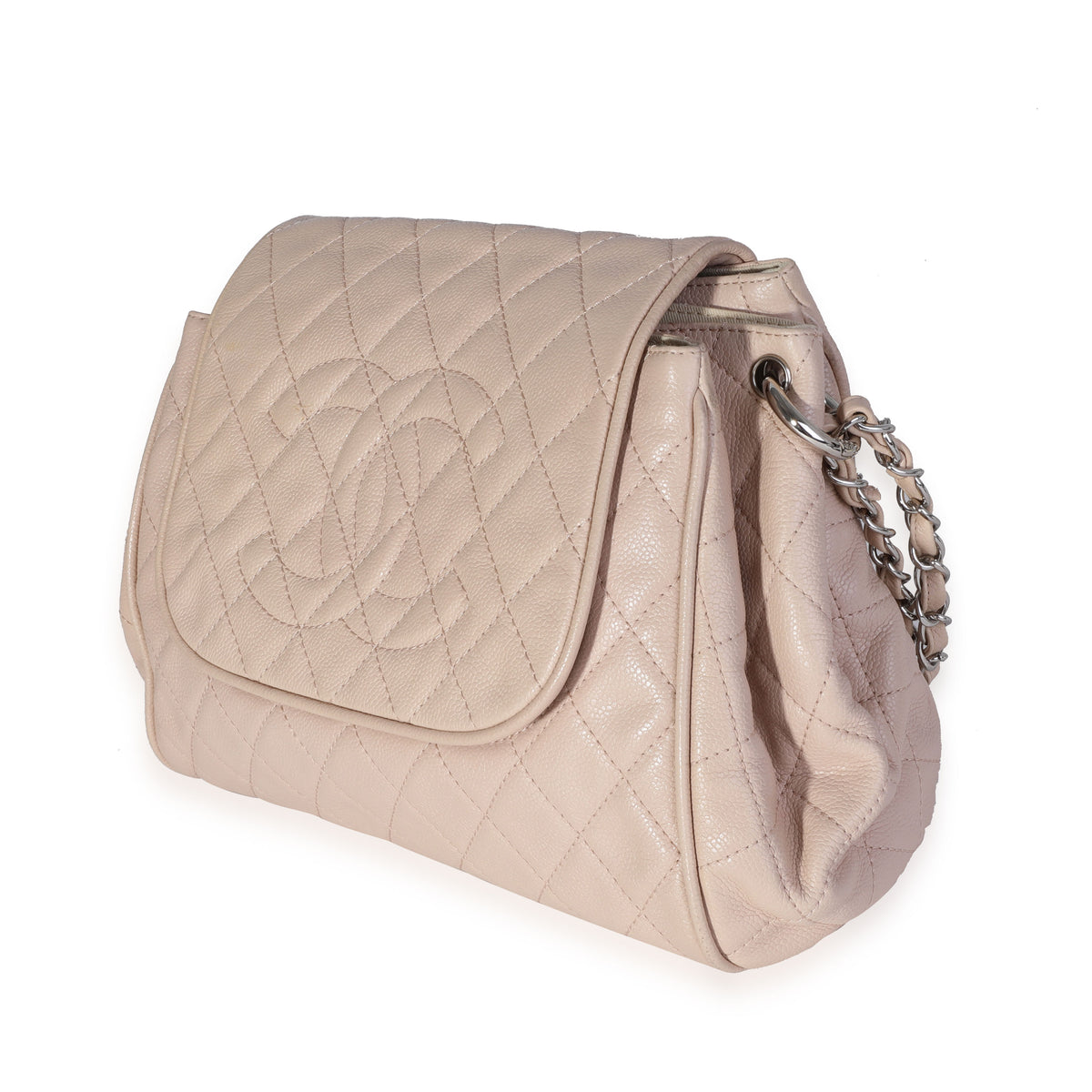 Chanel Beige Quilted Caviar Timeless Accordion Flap