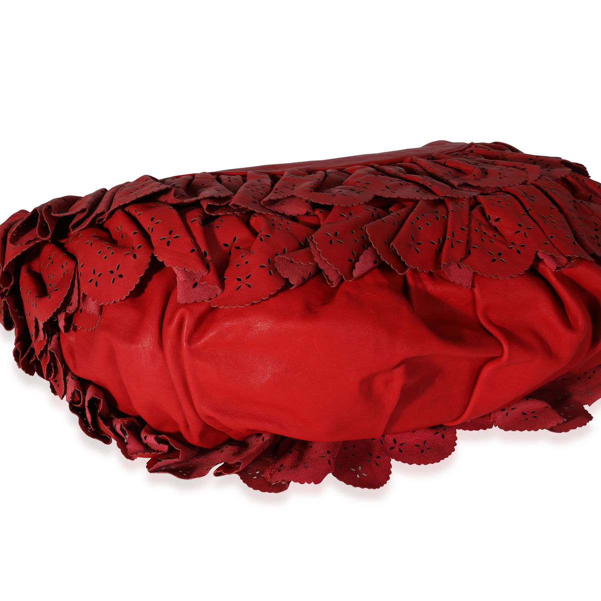 Dior Red Lambskin Gypsy Ruffle Hobo