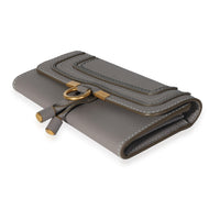 Chloe Grey Grained Calfskin Long Marcie Wallet